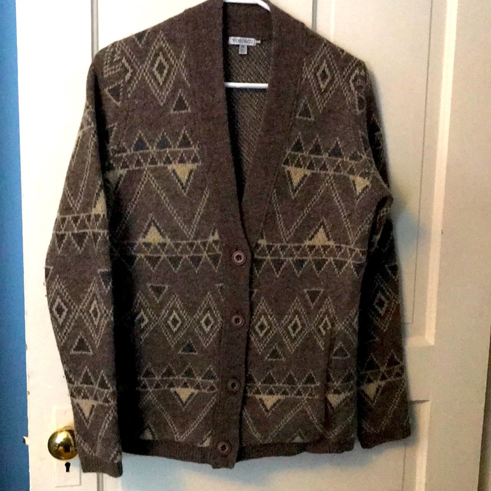 Toad&Co Lambs wool cardigan M heartfelt diamond
